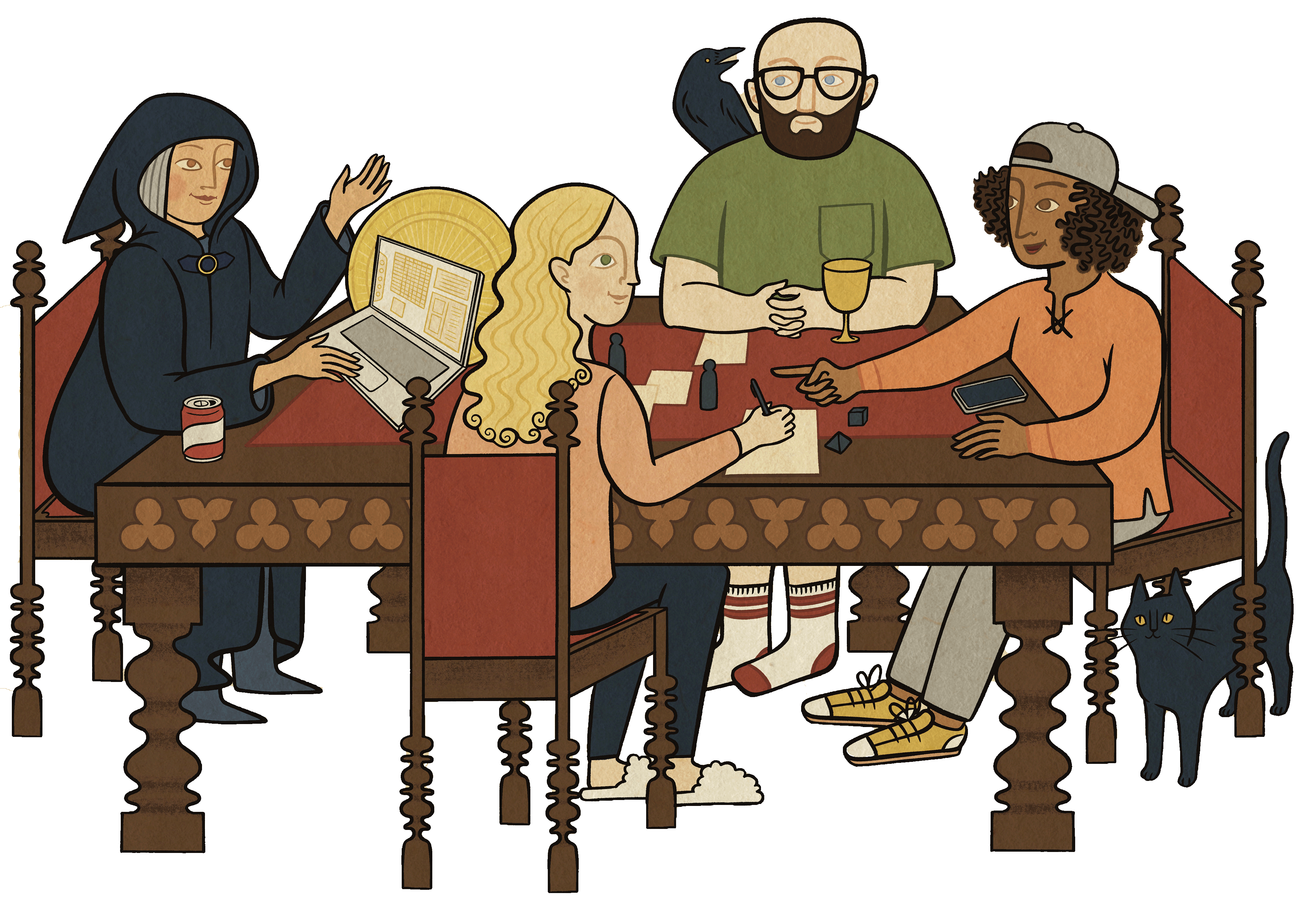 Gaming group at table